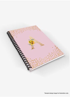 Stylizedd Designer A5 Spiral Notebook Memo Notepad Journal - Custom Monogram Initial Letter Mandala Floral Pattern Alphabet - F - Pink  - Image 3