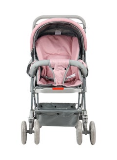 BABY PLUS Ultimate Comfort Reversible Baby Stroller - Lightweight, Foldable, Adjustable Seat with Canopy & Safety Belt for Newborns & Toddlers, 0-3 Years (PINK)  - Image 5