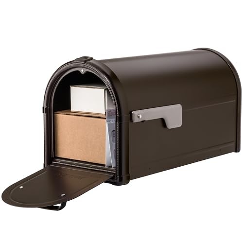 Architectural Mailboxes Hillsborough™ Heavy Duty Decorative Steel Metal Post Mounted Mail Box for Outside, Rubbed BronzeLarge Curbside Mailbox with Magnetic Latch - Image 2