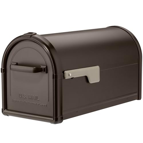 Architectural Mailboxes Hillsborough™ Heavy Duty Decorative Steel Metal Post Mounted Mail Box for Outside, Rubbed BronzeLarge Curbside Mailbox with Magnetic Latch - Image 1