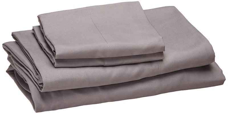 Comfort Spaces Microfiber Set 14" Deep Pocket, Wrinkle Resistant All Around Elastic-Year-Round Cozy Bedding Sheet, Matching Pillow Cases,4pieces, Twin, Light Gray,CS20-0119 - Image 1