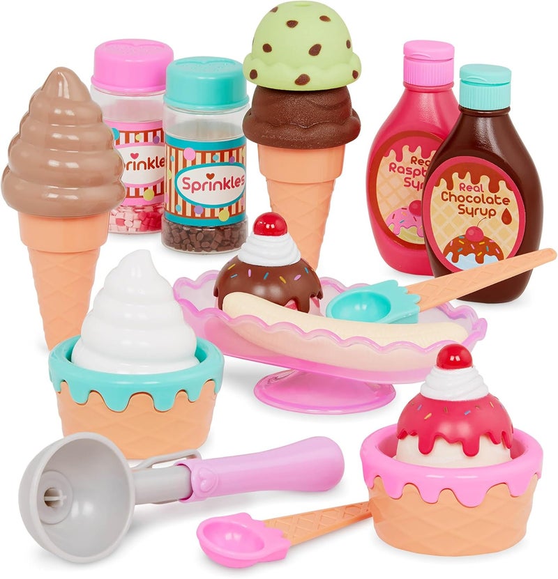 BATTAT Play Circle – Toy Food – Ice Cream Set – Kitchen Accessories For Kids – Pretend Play – 3 Years + – Sweet Treats Ice Cream Parlour - Image 1