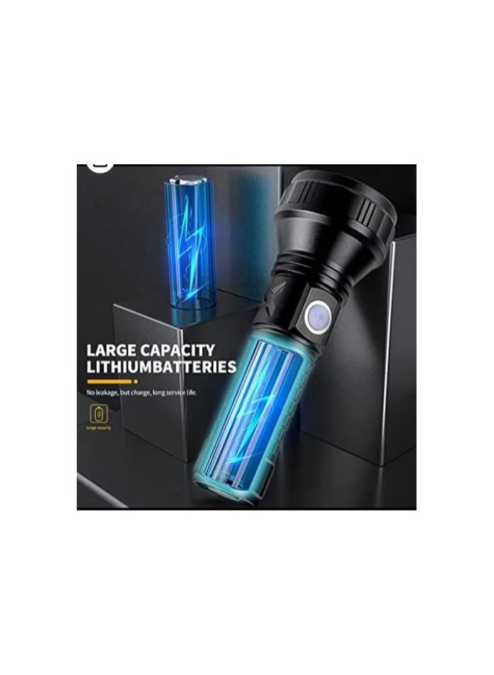 Powerful tactical LED flashlight with 10,000 lumens, long lasting, 800m flash range, waterproof, comes with a bag - Image 2