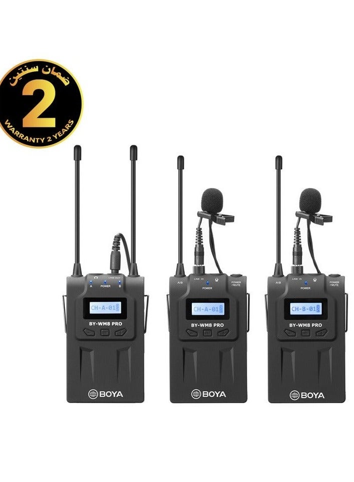 BOYA BY-WM8 Pro-K2 UHF Dual-Channel Wireless Microphone System - Image 1