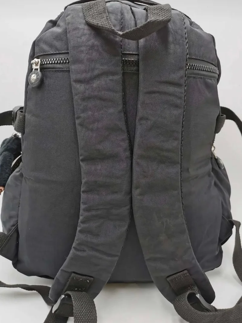 Duomino Fcstore Crinkle Fabric Water Resistant Large Size Black Crinkle Backpack Laptop Daily School Bag