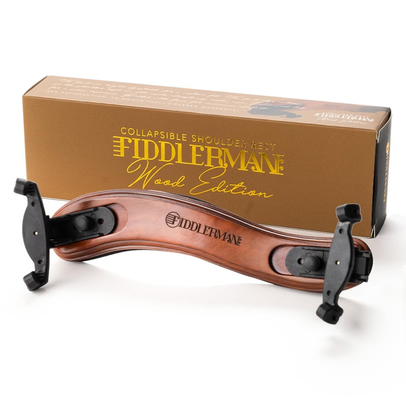 Fiddlerman Wood Violin Shoulder Rest for 4/4 and 3/4 with Collapsible and Height Adjustable Feet - Image 1