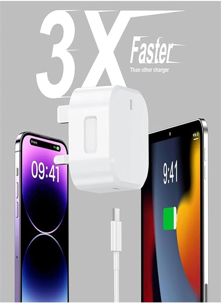 Generic - iPhone 20W Fast Charger | USB C Fast Wall Charger with 1m USB C to Lightning Cable, Compatible with iPhone 14/14 Pro/14 Pro Max/13/12/SE2020/11/XR/XS Max/X/iPad - Image 1
