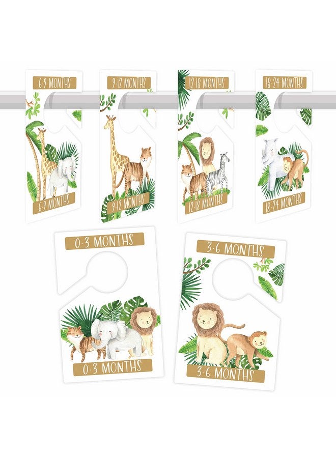 هادلي ديزاينز فواصل تعليق حسب حجم خزانة الطفل - فواصل خزانة الطفل من سفاري، منظم خزانة الطفل لتنظيم غرفة الأطفال، مستلزمات الأطفال الأساسية لحديثي الولادة، فواصل خزانة غرفة الأطفال للبنات أو الأولاد - Image 1