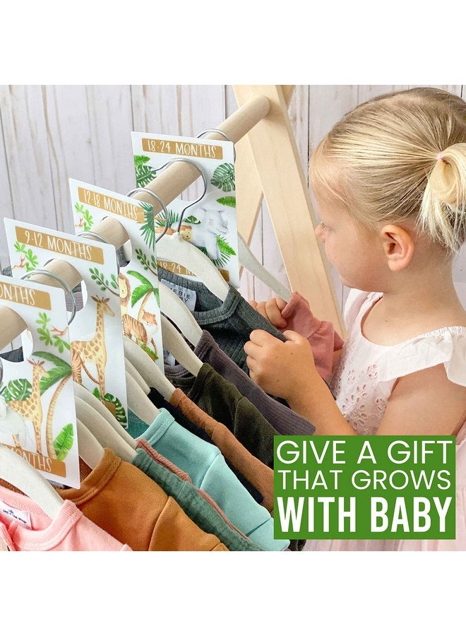 هادلي ديزاينز فواصل تعليق حسب حجم خزانة الطفل - فواصل خزانة الطفل من سفاري، منظم خزانة الطفل لتنظيم غرفة الأطفال، مستلزمات الأطفال الأساسية لحديثي الولادة، فواصل خزانة غرفة الأطفال للبنات أو الأولاد - Image 2