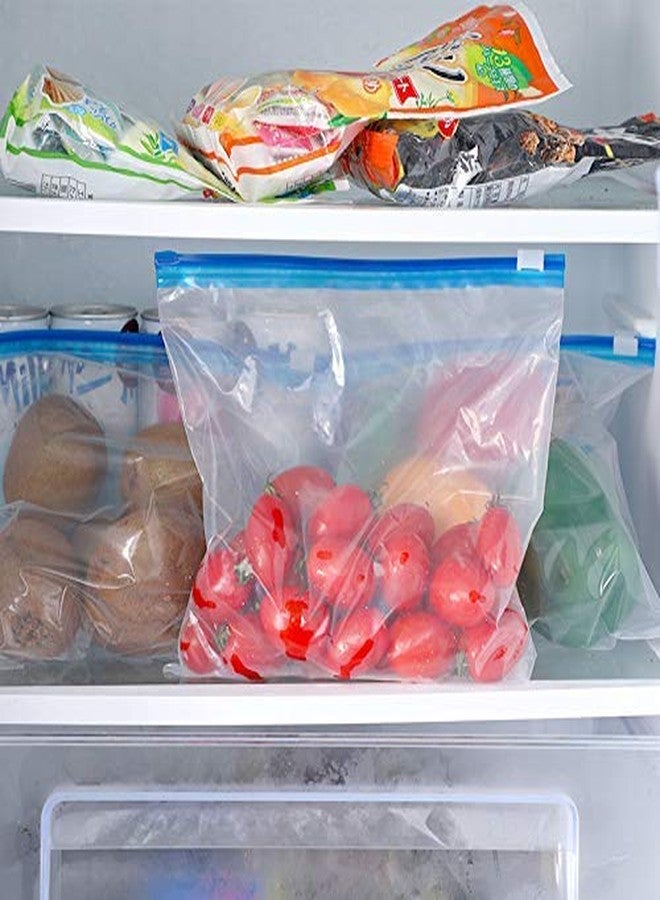 ZIPZAG Plastic Zipper Food Storage Re-Usable Bag Safe for Freezer & Microwave 10 Pcs (Clear) (Large) - Image 2