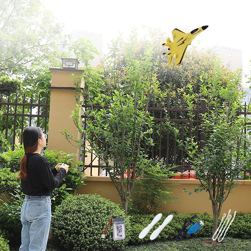 klarako 2.4G 2 Channel RC Aircraft, EPP Foam Aircraft, Night Light Smart Balance Radio Control Fixed Wing Glider Plane Toy Ready to Fly Easy to Control  Yellow - Image 5