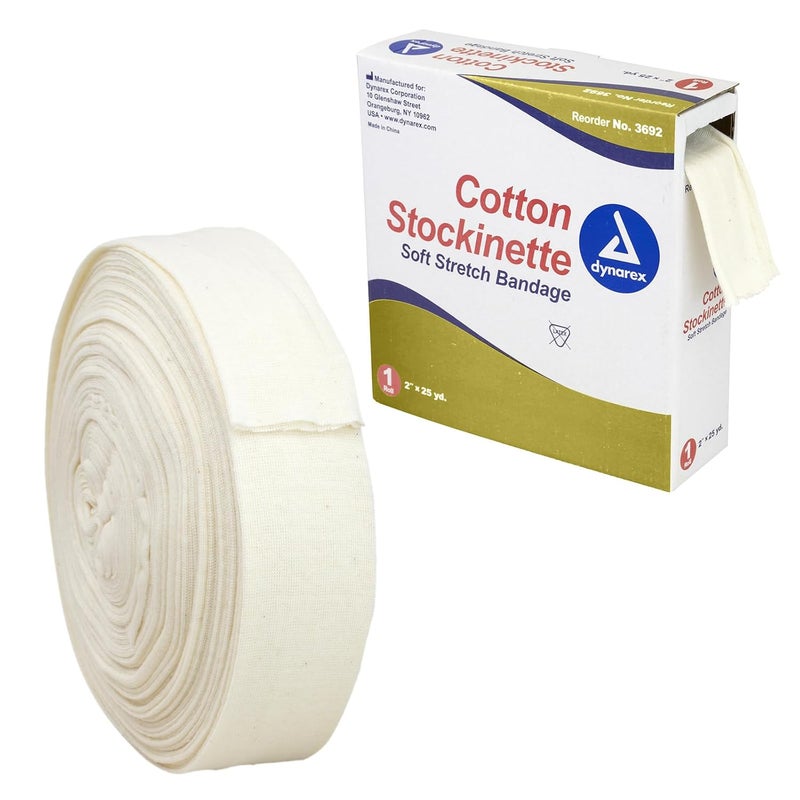 Dynarex Dynarex Cotton Stockinette 2 x 25 yds NonSterile  LatexFree Tubular Bandage for Preventing Skin Irritation and Cast Wrinkles Made from 100 Pure Cotton 1 Cotton Roll  - Image 1