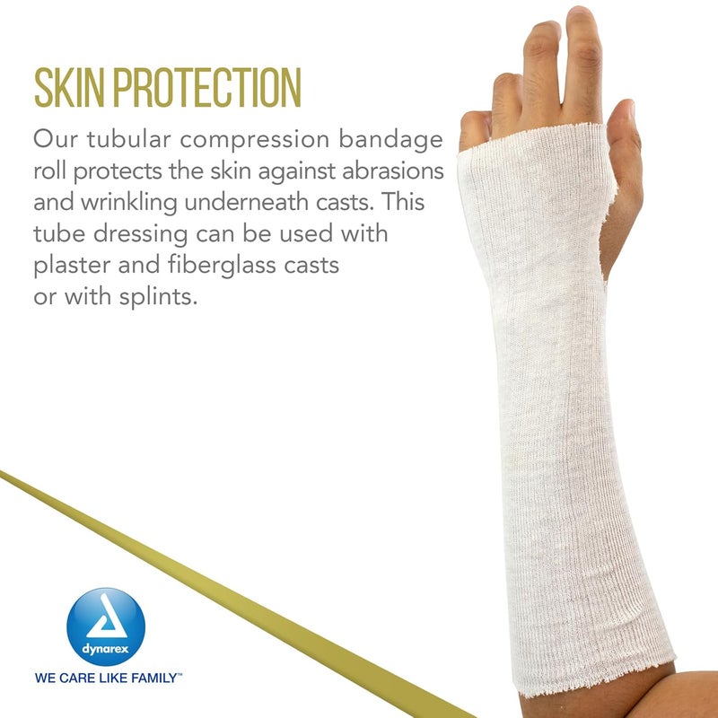 Dynarex Dynarex Cotton Stockinette 2 x 25 yds NonSterile  LatexFree Tubular Bandage for Preventing Skin Irritation and Cast Wrinkles Made from 100 Pure Cotton 1 Cotton Roll  - Image 4