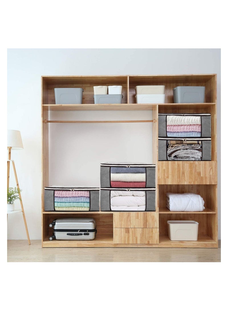 HOMESTAR 8-Piece Foldable Home Storage Bag Clothes Organizer and Protector Cover with Clear Window Sturdy Zipper Reinforced Handle - Image 3