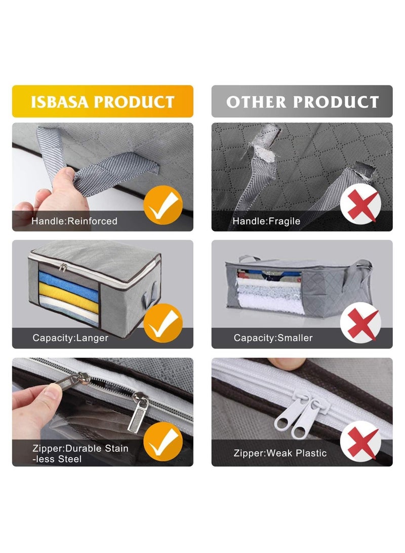 HOMESTAR 8-Piece Foldable Home Storage Bag Clothes Organizer and Protector Cover with Clear Window Sturdy Zipper Reinforced Handle - Image 5