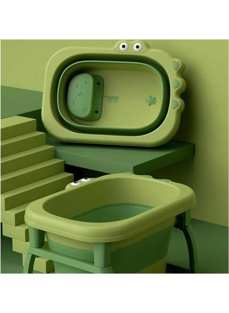 فول جوي حوض استحمام للأطفال قابل للطي على شكل تمساح مع كرسي ,76*54*42.5 سم - Image 2