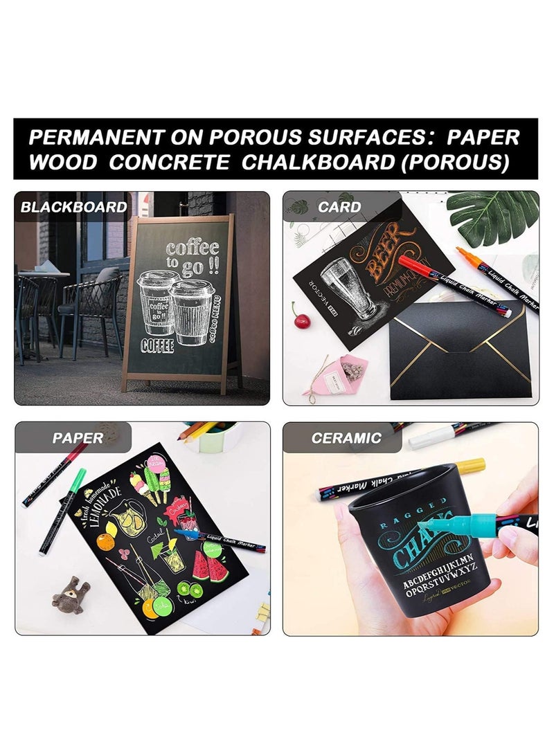 Erasable Chalk Markers Pens Set 8 Colors Colorful Graffiti Highlighter Marker for Flashing LED Lighted Board Blackboard Whiteboard Menu Message Board Glass Window Art-Chalk Pen Whiteboard Pen - Image 3