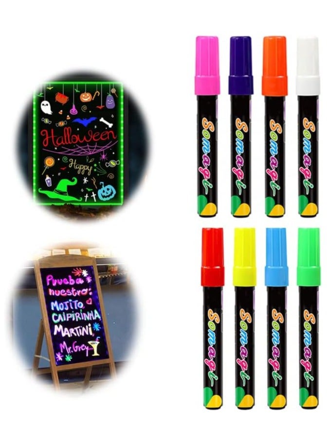 Erasable Chalk Markers Pens Set 8 Colors Colorful Graffiti Highlighter Marker for Flashing LED Lighted Board Blackboard Whiteboard Menu Message Board Glass Window Art-Chalk Pen Whiteboard Pen - Image 1