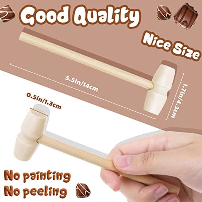 Caffox Mini Wooden Hammers for Chocolate, 30Pcs Small Wooden Mallets for Breakable Chocolate Heart, Crafts - Image 3