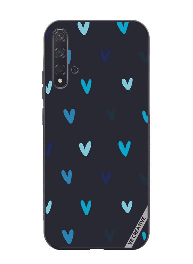 VR CREATIVE Protective Case Cover For Huawei Nova 5T Blue Hearts Design Multicolour - Image 1