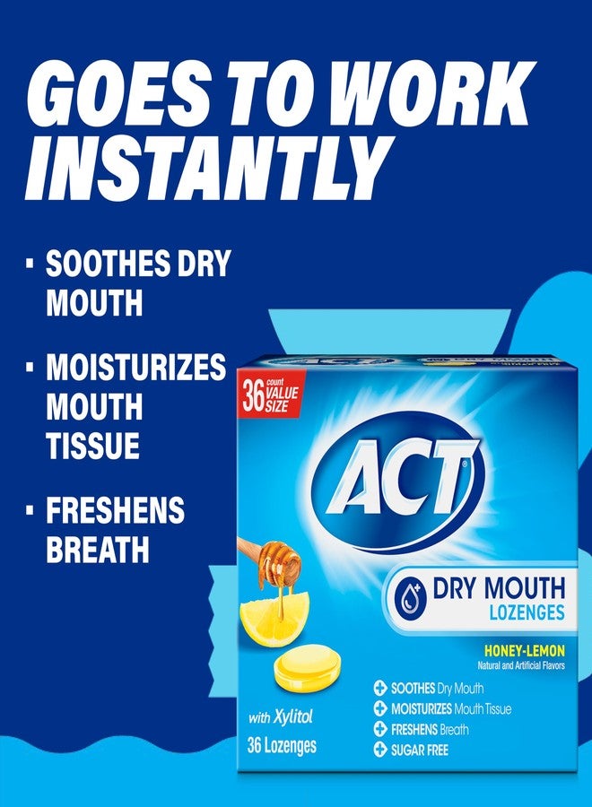 Act Dry Mouth Lozenges with Xylitol, Soothes, Moisturizes & Freshens, Honey-Lemon, Value Size, 36 ct., 2 pk - Image 4