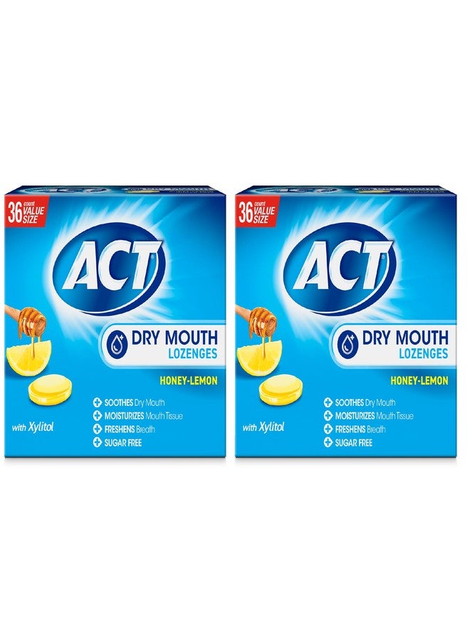 Act Dry Mouth Lozenges with Xylitol, Soothes, Moisturizes & Freshens, Honey-Lemon, Value Size, 36 ct., 2 pk - Image 1