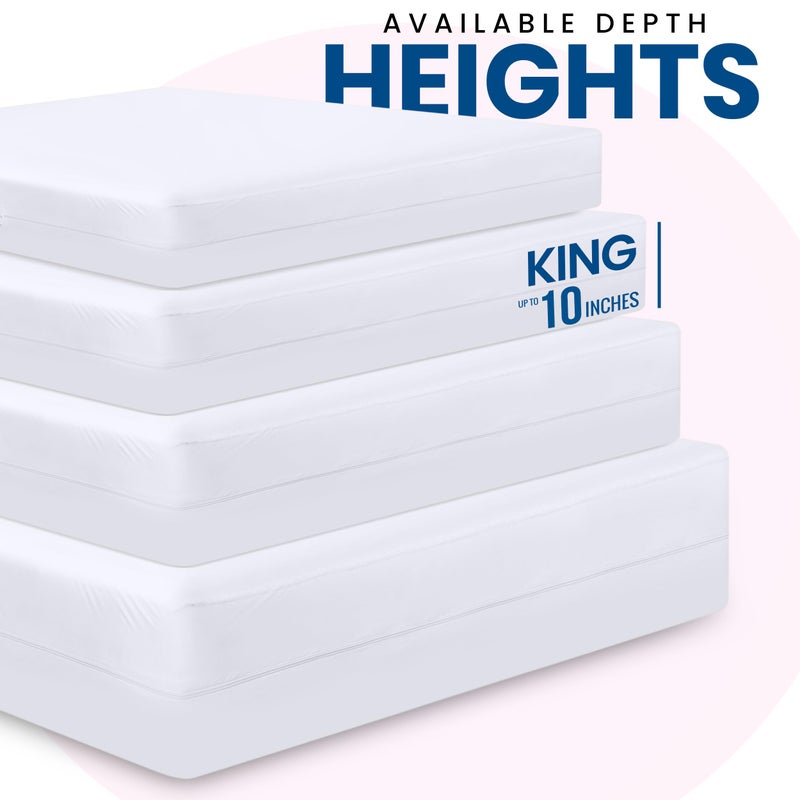 Utopia Bedding Premium Waterproof Bed Bug Mattress Cover, King Zippered Mattress Protector, 10 Inches Deep, Dust Mite Proof 6-Sided Mattress Encasement for Bed - Image 2