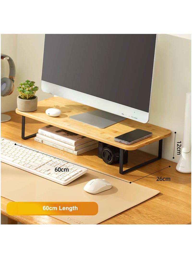 Rubik حامل شاشة مرتفع، منظم مكتب مريح للكمبيوتر المحمول، للاستخدام في المنزل والمكتب (أسود، 60x26x12 سم) - Image 2