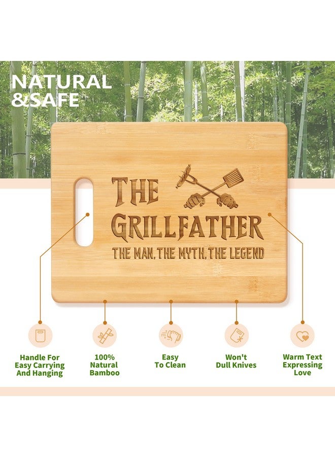 Pandasch Fathers Day Dad Gifts, Best Birthday Gifts for Dad, Father Present from Daughter Son, Engraved Bamboo Cutting Board -The Grillfather, The Man, The Myth - Image 4