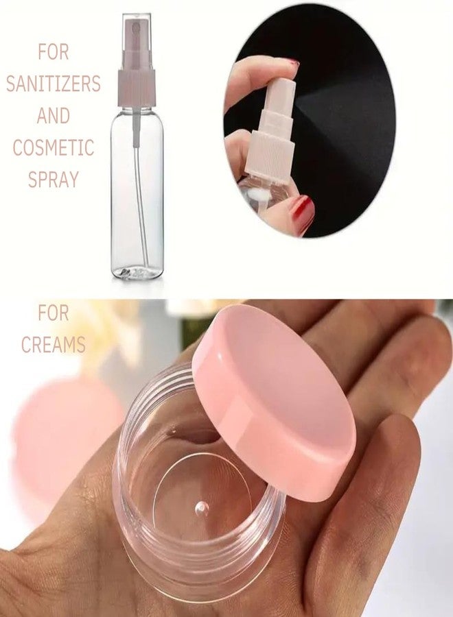 BELISMA 7-Piece Travel Bottle Kit - Leak-Proof, TSA Approved Portable Toiletry Containers for Lotion, Shampoo, Cream & Liquid Essentials - Clear PET Flight Size Set (Pink) - Image 2