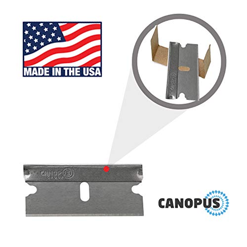 CANOPUS Single Edge Industrial Razor Blades, Safety Straight Edge Razor, 100% Made in USA, Box & Carton Cutter Replacement Blades, Glass and Paint Scraper Razor Blades (10 Pieces) - Image 2