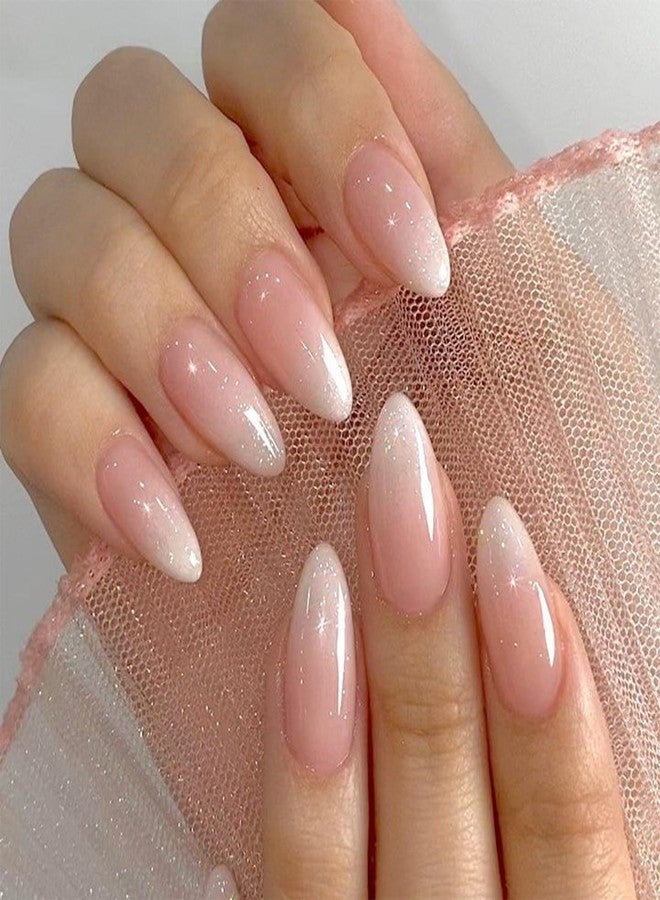 سكويشي ٢٤ قطعة من الأظافر الاصطناعية اللاصقة على شكل لوزة، لتطويل الأظافر للنساء، مانيكير سريع، أظافر اصطناعية لاصقة لحفلات الزفاف والاستخدام اليومي، أطراف أظافر وطلاء جل - Image 3