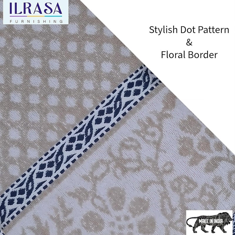ILRASA Turkish Cotton Bath Towel 30 x 60 cm Dot Pattern Soft Super Absorbent Large Towel for Daily Use 1 Beige - Image 2
