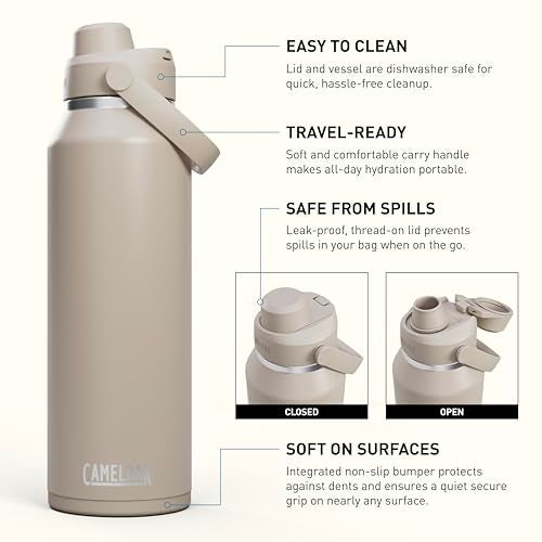 CamelBak Thrive Chug Insulated Stainless Steel Water Bottle Stone, 40oz - Image 2