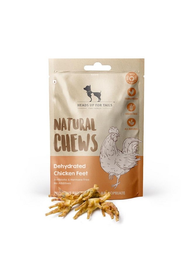 Heads Up For Tails Sara's Natural Chews Dehydrated Chicken Feet Dog Treats-80 Gram, Adult, Dried - Image 1