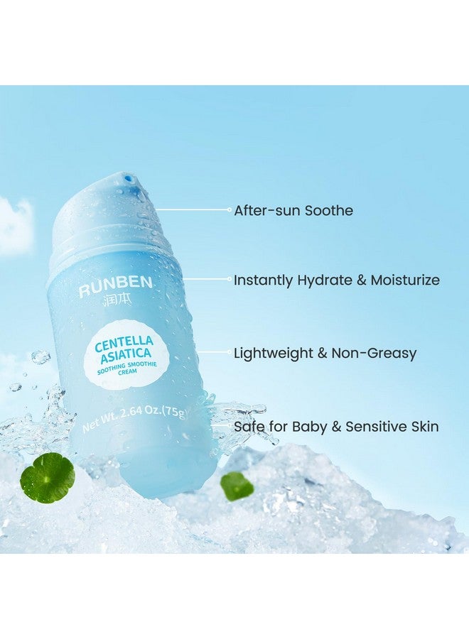 RUNBEN Centella Soothing Gel Cream for Baby, Sunburn Relief for Kids, After Sun Moisturizing for Face & Body, Cica Gel Moisturizer for Sensitive Skin, Non-Fragrance, 2.64 oz - Image 2