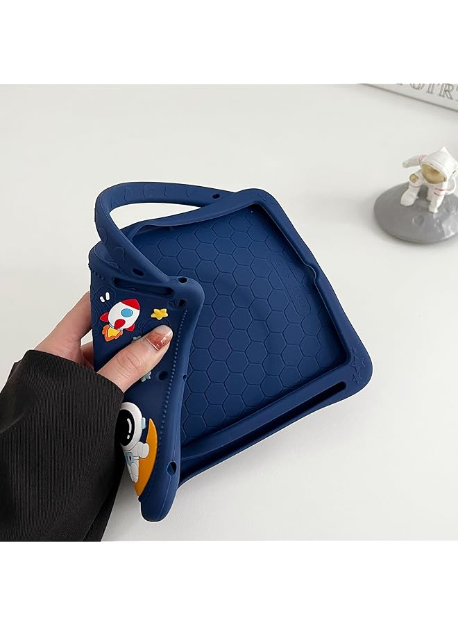 إيروريكس حافظة تابلت لجهاز Honor Pad 9 مقاس 12.1 بوصة 2024 للأطفال حافظة Honor Pad 9 مع مقبض دوار 360 درجة وحزام كتف وغطاء سيليكون مقاوم للصدمات حافظة ثلاثية الأبعاد لطيفة باللون الأزرق - Image 2