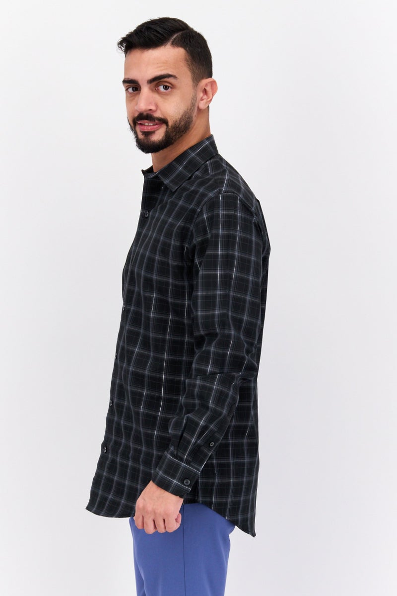 Van Heusen Men Regular Fit Long Sleeve Plaid Dress Shirt, Multicolor - Image 2