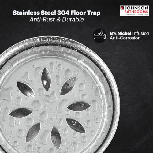 Johnson Bathrooms Aqua Bowl 5x5 Inches Cockroach Trap|SS304 Grade Square Anti-Cockroach Floor Drain Jali| Anti-Rust,No Hair Clogging,No Foul Smell,Matt/Satin|2 Yr Warranty (T7381CT- Stainless Steel) - Image 5