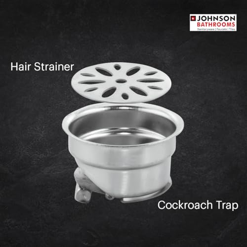 Johnson Bathrooms Aqua Bowl 5x5 Inches Cockroach Trap|SS304 Grade Square Anti-Cockroach Floor Drain Jali| Anti-Rust,No Hair Clogging,No Foul Smell,Matt/Satin|2 Yr Warranty (T7381CT- Stainless Steel) - Image 3