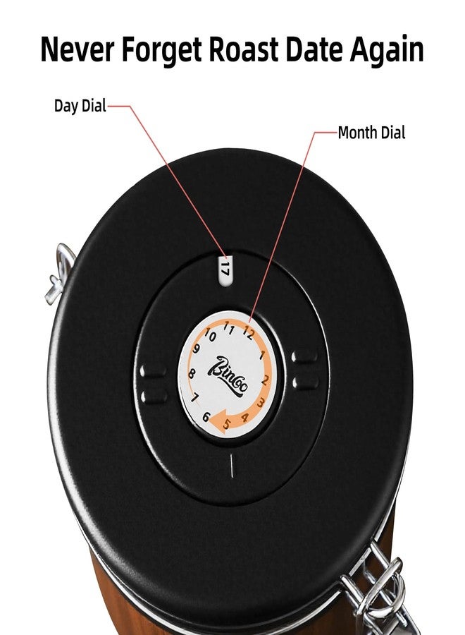 Bincoo Airtight Coffee Canister with Date Tracker - Holds a Full 1LB Bag of Beans Stainless Steel Container(1.5L), One-Way Valve & Easy-Lock Lid for Coffee Beans, Tea, Sugar Storage - Image 3