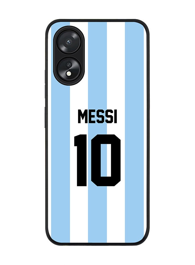 Stylizedd Rugged Black Edge case for Oppo A18 / Oppo A38, Slim fit Soft Flexible Rubber Edges Anti Drop Cover - Football Team - Argentina, Player Name - Messi - Image 1