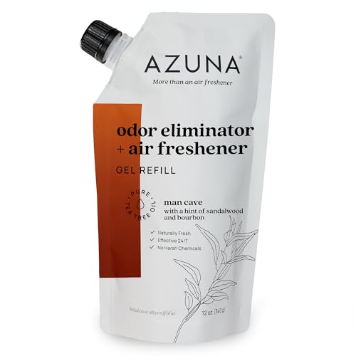 Azuna Air Freshener and Odor Eliminator for Strong Odor Gel 12oz Refill Pouch PlantBased Long Lasting Pet Smoke Home and Bathroom Sandalwood Lasts 6090 Days - Image 1