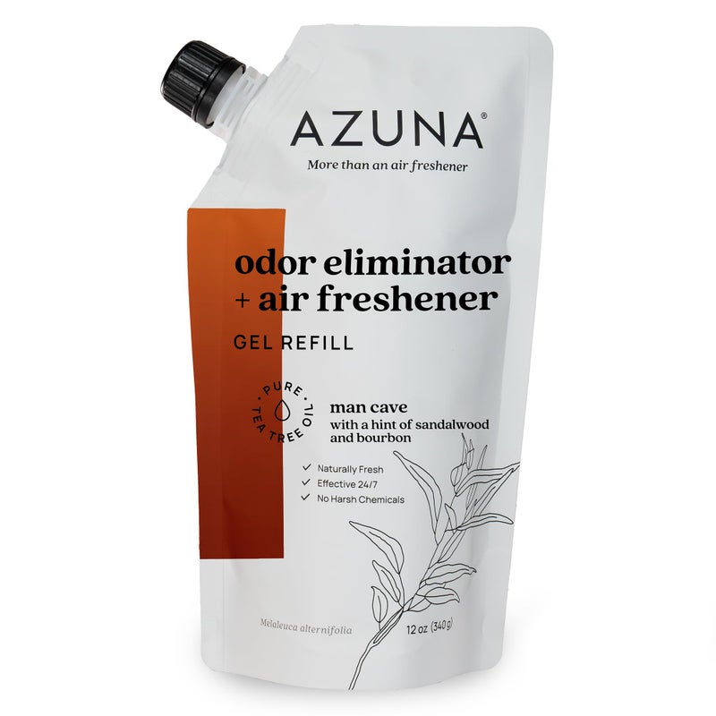 Azuna Air Freshener and Odor Eliminator for Strong Odor Gel 12oz Refill Pouch PlantBased Long Lasting Pet Smoke Home and Bathroom Sandalwood Lasts 6090 Days - Image 2