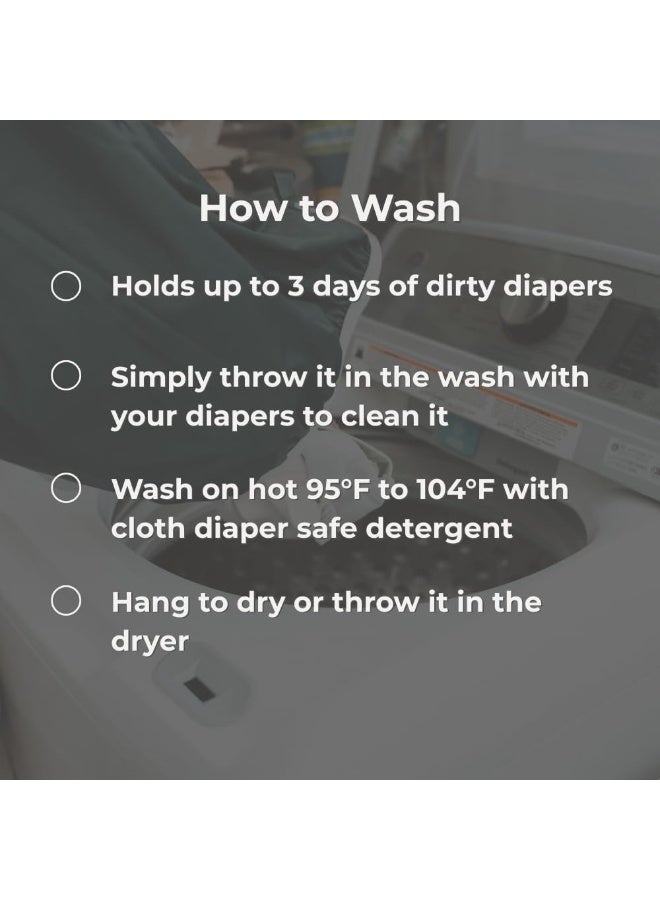 Nora's Nursery Pail Liner for Cloth Diapers - Reusable and Washable - Fits all Standard Diaper Pails - Waterproof Pail Liner with Strap for Diaper Pails, Laundry & Kitchen Garbage Cans - Image 4