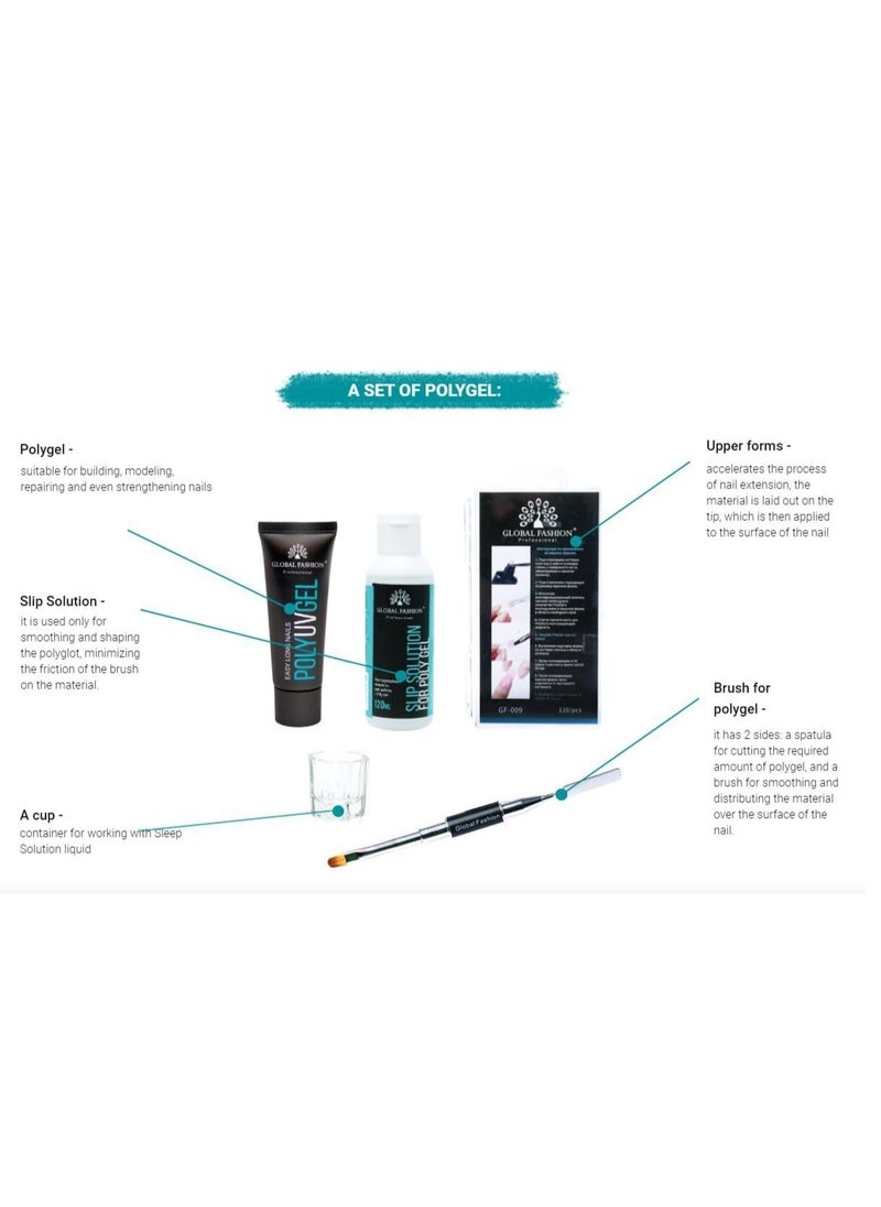 GLOBAL FASHION - Global Fashion Poly UV Gel: Long-Lasting, Durable, and Easy-to-Use Nail Enhancements | (01) - Image 1
