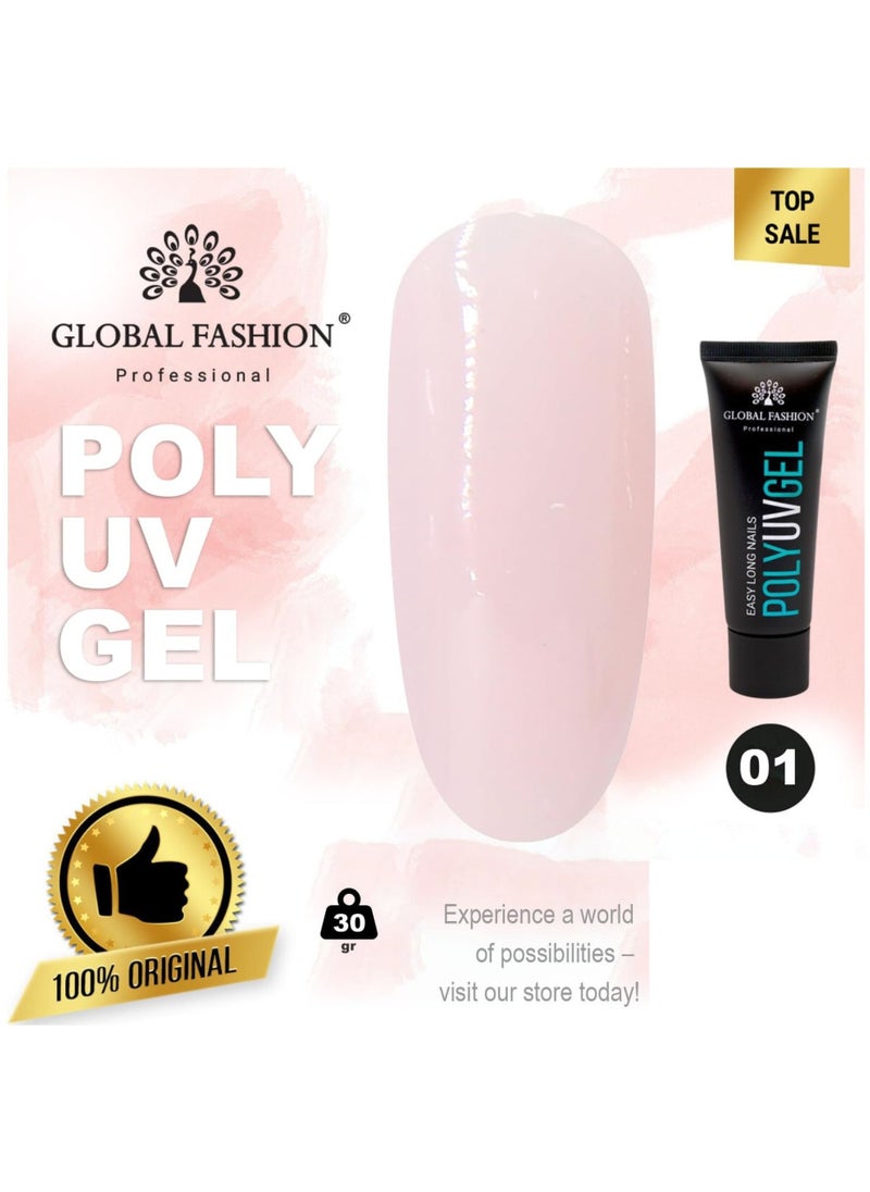 GLOBAL FASHION - Global Fashion Poly UV Gel: Long-Lasting, Durable, and Easy-to-Use Nail Enhancements | (01) - Image 1
