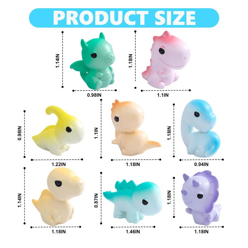 Rislobx Dinosaur Car Dashboard Decorations, 8PCS Cute Dinosaur Rearview Mirror Decor, Fun Car Interior Ornament Accessories - Image 2