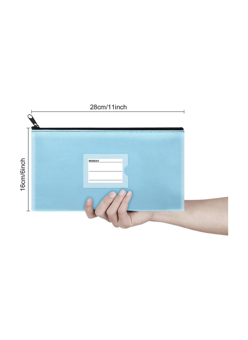KASTWAVE Money Coin Checks Bag Pouch Organizer Receipt Holder Utility Wallet, Money Bag for Cash, Heavy Duty Leatherette Security Zipper Wallet with Zipper Clear Window, 4 Pcs  - Image 5