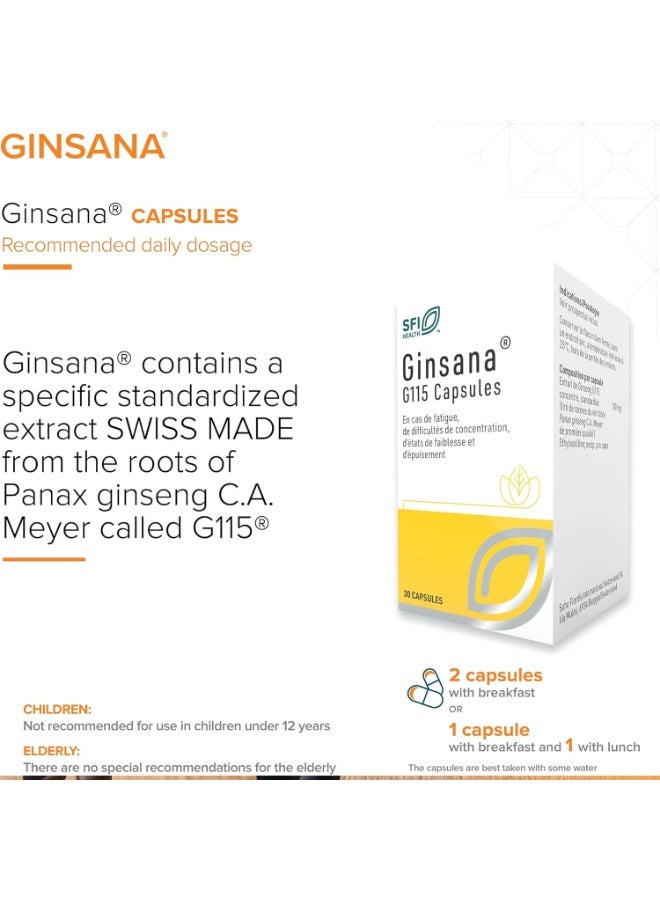 جنسانا كبسولات G115 (30 كبسولة) - دعم متطور لتخفيف التعب، وتحسين التركيز، والذاكرة، والأداء الذهني - Image 5